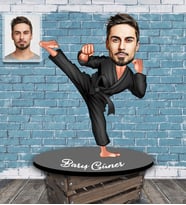 Kişiye Özel Sporcu Karikatürlü Ahşap Biblo Bay-5