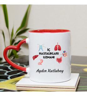 İç Hastalıkları Uzmanı Kupa Bardağı Kalpli