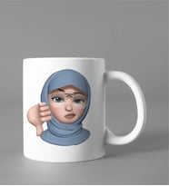 Emoji Kız Tesettürlü Stiker Kupası