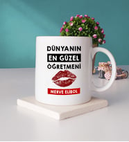 Dünyanın En Güzel Öğretmeni Kupa Bardak ve Taş Bardak Altlığı Seti
