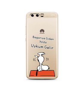 Snoopy Tasarımlı Süper Şeffaf Silikon Telefon Kılıfı Huawei P10 