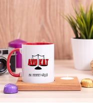 Avukat Ahşap Altlıklı Mumlu Kırmızı Kupa Bardak