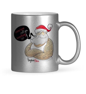 BK Gift Kişiye Özel Noel Baba Mutlu Yıllar Gümüş Yaldızlı Kupa Bardak  5