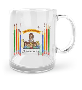 BK Gift Kişiye Özel Dünyanın En İyi Öğretmeni Cam Kupa Bardak  19