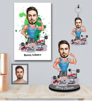 Kişiye Özel Sporcu Karikatürlü 3 lü Hediye Seti Bay-8
