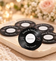 İsme Özel Ahşap Plak Magnet Söz Nişan Hatırası 50 Adet (Beyaz)
