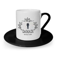 BK Gift Kişiye Özel Yılın En İyi Damadı Siyah Türk Kahvesi Fincanı