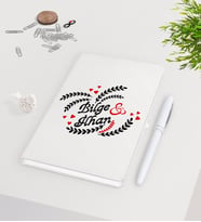BK Gift Kişiye Özel Sevgililer Günü Beyaz Defter Kalem Seti-29