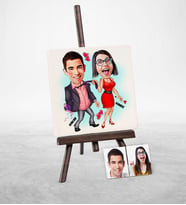 BK Gift Kişiye Özel Sevgililer Karikatür Şovaleli Doğal Taş  4