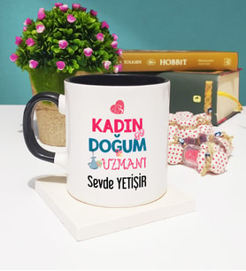 Kadın Doğum Uzmanı Kupa Bardak Siyah