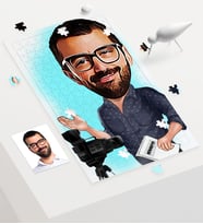 BK Gift Kişiye Özel Bay Yönetmen Karikatür 240 Parça A3 Puzzle  1