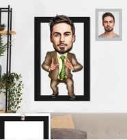 Kişiye Özel Patron Karikatürlü 3D Ahşap Tablo 30x47 Bay-10
