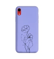 Iphone XR Çizgi Tasarımlı Mor Lansman Telefon Kılıfı