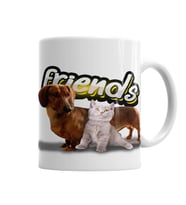 Amigos Sinceros Pug Cat Köpek Kedi Kupa Bardak Porselen