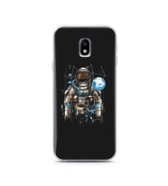 Uzay Astronot Tasarım Süper Şeffaf Silikon Telefon Kılıfı Samsung J3 Pro