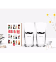 BK Gift Kişiye Özel Renkli Baskılı Elazığ Tasarımlı Turistik İkili Rakı Bardağı ve Rakı Cep Kitabı Hediye Seti-2 (Model 1)