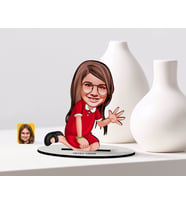 BK Gift Kişiye Özel Kız Çocuk Karikatürlü Ahşap Biblo Model-2 (Beyaz)