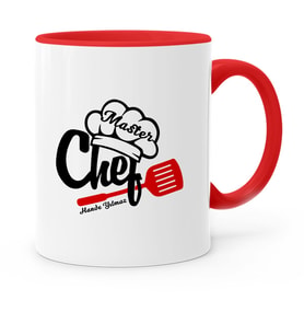BK Gift Kişiye Özel Chef Kırmızı Kupa Bardak  2