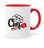BK Gift Kişiye Özel Chef Kırmızı Kupa Bardak  2