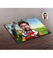 BK Gift Kişiye Özel Erkek Barbekü Chef Karikatürlü Ahşap Puzzle-1