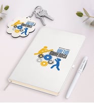 BK Gift Kişiye Özel Üretim Mühendisi Beyaz Defter Kalem ve Anahtarlık Hediye Seti-2 (Model 1)