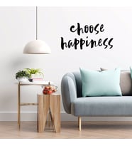 New Jargon - El Yazısı ile Yazılmış Choose Happines Yazısı Sticker 60x30cm - Siyah