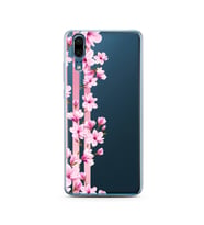 Transparan Çiçek Tasarımlı Süper Şeffaf Silikon Telefon Kılıfı Huawei P20   