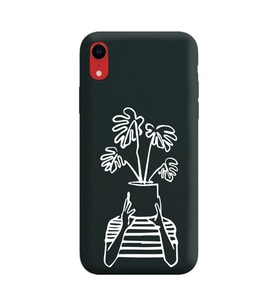 Iphone XR Çizgi Tasarımlı Siyah Lansman Telefon Kılıfı
