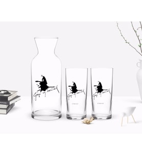 BK Gift Kişiye Özel Renkli Baskılı Atatürk Temalı İkili Rakı Bardağı ve Karaf Hediye Seti-27 (Model 1)