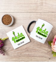 Gıda Mühendisi Siyah Kupa Bardak Ve Bardak Altlığı Seti