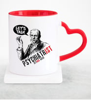 BK Gift Kişiye Özel Mesleki Psikiyatrist Kırmızı Kalpli Kupa Bardak  5
