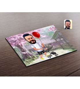 BK Gift Kişiye Özel Aile Babası Karikatürlü Ahşap Puzzle-2