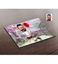 BK Gift Kişiye Özel Aile Babası Karikatürlü Ahşap Puzzle-2