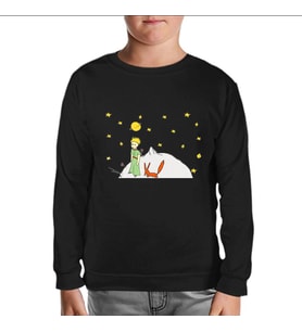 Küçük Prens - Moon and Back Siyah Çocuk Sweatshirt