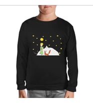 Küçük Prens - Moon and Back Siyah Çocuk Sweatshirt