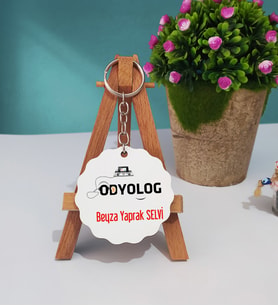 Odyolog Ahşap Anahtarlık