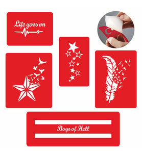 Kuşlar Ve Yıldızlar Dövme ve Şablon Seti Tattoo SPREYSİZ