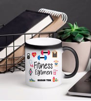 Fitness Eğitmeni Kupa Bardağı Sihirli (Beyaz)