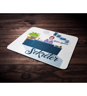 Kişiye Özel Sekreter Tasarımlı Mouse Pad (Renksiz)