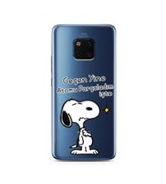 Snoopy Tasarımlı Süper Şeffaf Silikon Telefon Kılıfı Huawei Mate 20 Pro 