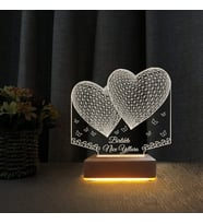 2 Kalpli 3d Lamba  Yıldönümü Hediyesi Gece Lambası (Sarı)
