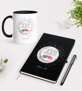 BK Gift Kişiye Özel 2024 Sana Mutluluk Getirsin Temalı Siyah Defter Kalem Kupa Seti - 1