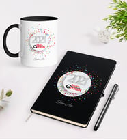 BK Gift Kişiye Özel 2024 Sana Mutluluk Getirsin Temalı Siyah Defter Kalem Kupa Seti - 1