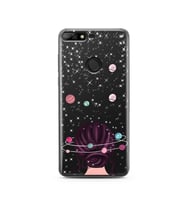 Space Girl Tasarım Süper Şeffaf Silikon Telefon Kılıfı Huawei Y7 2018