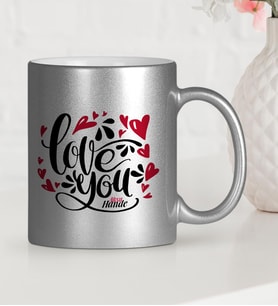 BK Gift Kişiye Özel Seni Seviyorum Gümüş Yaldızlı Kupa Bardak  4