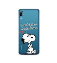 Snoopy Tasarımlı Süper Şeffaf Silikon Telefon Kılıfı Huawei Y6 2019