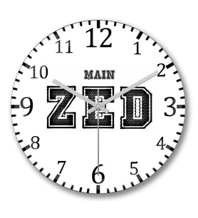 Main Zed one Branca Duvar Saati Bombeli Gercek Cam