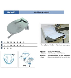 Gizli Lastik Tek Katlama Aparatı 10x12/ UMA-87