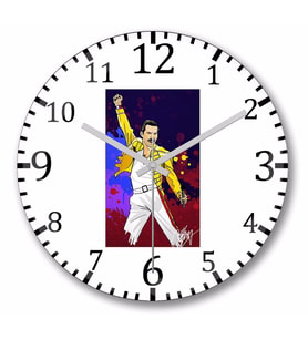 Freddie Mercury      Duvar   Saati  Bombeli Gercek Cam