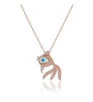 Söğütlü Silver Opal ve Zirkon Taşlı Japon Balığı Gümüş Kolye